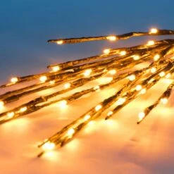 36 Inch Outdoor Tall LED Twig Lights - 3 Twigs: Gold Lights