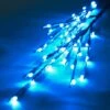 36 Inch Outdoor Tall LED Twig Lights - 3 Twigs: Teal Lights