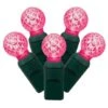 25 Foot G12 LED Lights With 6 Inch Spacing On Green Wire: Magenta Lights