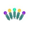 25 Foot G12 LED Lights With 6 Inch Spacing On Green Wire: Marti Gras Lights