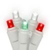 25 Foot Wide Angle LED White Light Strand - 6 Inch Spacing: 50 Red-White-Green Lights