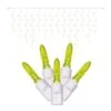 9 Foot M5 LED Icicle Lights On White Wire - 3.5 Inch Spacing: Lime Lights