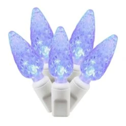 25 Foot C6 LED White Light Strand - 6 Inch Spacing: 50 Blue Lights
