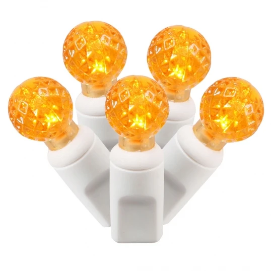 34 Foot G12 Berry LED White Light Strand - 4 Inch Spacing: Orange Lights 1 34 Foot G12 Berry LED White Light Strand - 4 Inch Spacing: Orange Lights