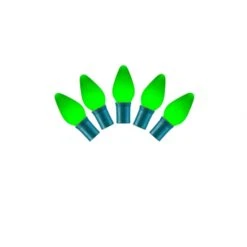 16 Foot C7 LED Lights With Green Wire: Green