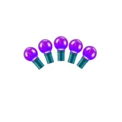 16 Foot G30 Ceramic LED Light Strand - 8 Inch Spacing: 25 Purple Lights