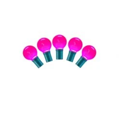 16 Foot G30 Ceramic LED Light Strand - 8 Inch Spacing: 25 Pink Lights