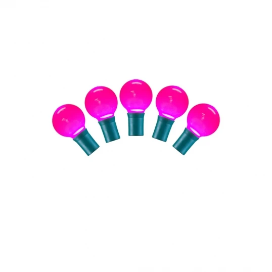 16 Foot G30 Ceramic LED Light Strand - 8 Inch Spacing: 25 Pink Lights 1 16 Foot G30 Ceramic LED Light Strand - 8 Inch Spacing: 25 Pink Lights