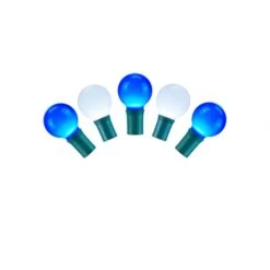 16 Foot G30 Ceramic LED Light Strand - 8 Inch Spacing: 25 Blue-White Lights