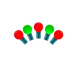 16 Foot G30 Ceramic LED Light Strand - 8 Inch Spacing: 25 Red-Green Lights