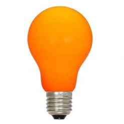 A19 LED Orange Ceramic Replacement Bulb With E26 Base: 25,000 HRS