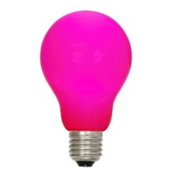A19 LED Pink Ceramic Replacement Bulb With E26 Base: 25,000 HRS