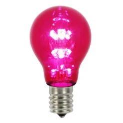 A19 LED Pink Transparent Replacement Bulb With E26 Base: 25,000 HRS